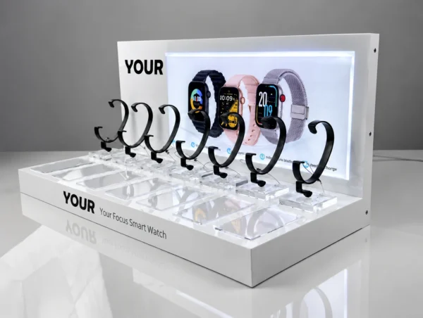 Custom acrylic watch display stand for smartwatches and wristwatches