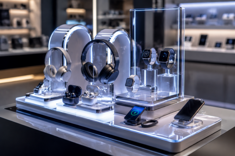 Smart 3c Display Stands Charging, Audio, Led & Security