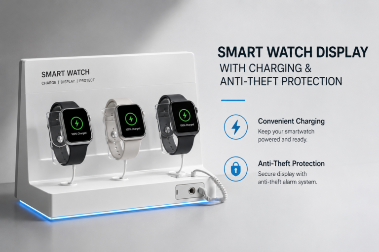 Smart Watch Display With Charging And Anti Theft Protection