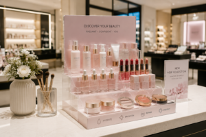 Countertop Cosmetic Display Stand Product Fit, Access And Branding